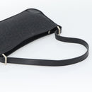 CELINE C Macadam Canvas Shoulder Bag Black Silver Auth 193919A-7
