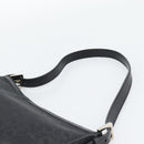CELINE C Macadam Canvas Shoulder Bag Black Silver Auth 193919A-8