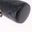 CHANEL Matelasse Chain Shoulder Pouch Lamb Skin Black Gold CC Auth 193920SAM-8