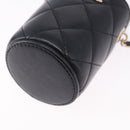 CHANEL Matelasse Chain Shoulder Pouch Lamb Skin Black Gold CC Auth 193920SAM-15