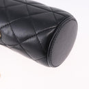 CHANEL Matelasse Chain Shoulder Pouch Lamb Skin Black Gold CC Auth 193920SAM-16
