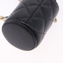 CHANEL Matelasse Chain Shoulder Pouch Lamb Skin Black Gold CC Auth 193920SAM-17