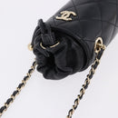 CHANEL Matelasse Chain Shoulder Pouch Lamb Skin Black Gold CC Auth 193920SAM-6