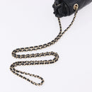 CHANEL Matelasse Chain Shoulder Pouch Lamb Skin Black Gold CC Auth 193920SAM-7