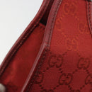 GUCCI GG Canvas Jackie Hand Bag Red Silver 01719 Auth 193924A-9