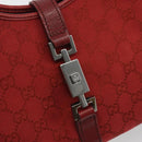 GUCCI GG Canvas Jackie Hand Bag Red Silver 01719 Auth 193924A-18