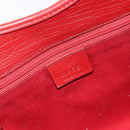 GUCCI GG Canvas Jackie Hand Bag Red Silver 01719 Auth 193924A-19