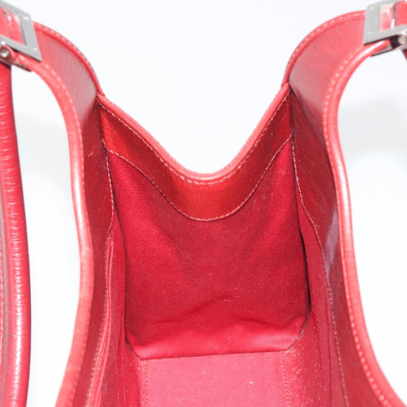 GUCCI GG Canvas Jackie Hand Bag Red Silver 01719 Auth 193924A