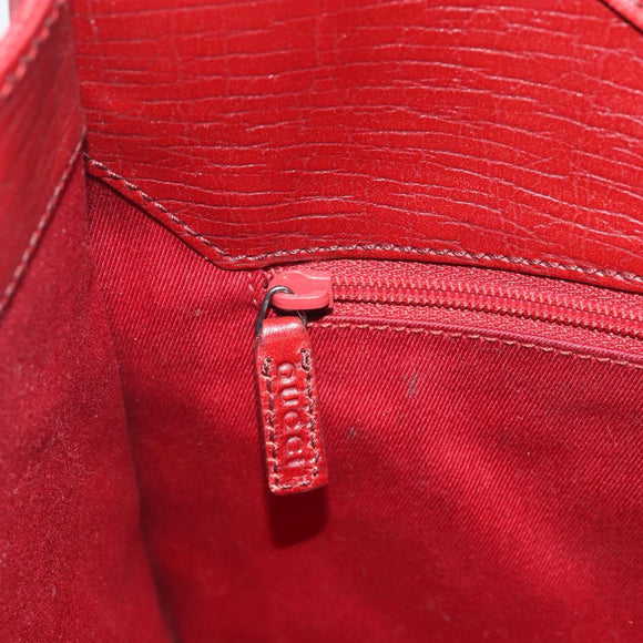GUCCI GG Canvas Jackie Hand Bag Red Silver 01719 Auth 193924A