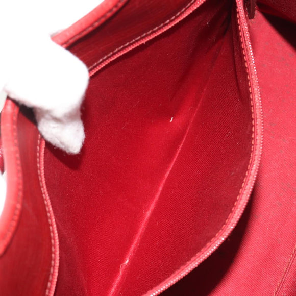 GUCCI GG Canvas Jackie Hand Bag Red Silver 01719 Auth 193924A