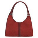 GUCCI GG Canvas Jackie Hand Bag Red Silver 01719 Auth 193924A-2