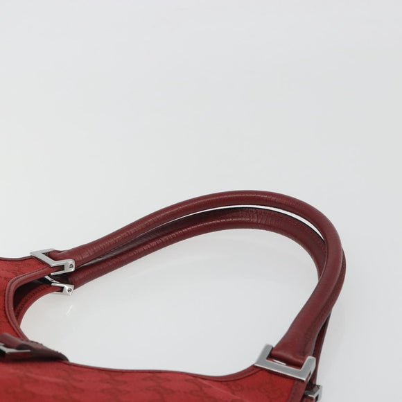 GUCCI GG Canvas Jackie Hand Bag Red Silver 01719 Auth 193924A