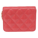 CHANEL Mini Matelasse 12 Chain Shoulder Bag Leather Pink Gold CC Auth 193927M-2