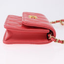 CHANEL Mini Matelasse 12 Chain Shoulder Bag Leather Pink Gold CC Auth 193927M-3