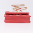 CHANEL Mini Matelasse 12 Chain Shoulder Bag Leather Pink Gold CC Auth 193927M-5