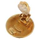CHANEL COCO Mark Earring Metal Gold Tone CC Auth 193928V-10