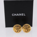 CHANEL COCO Mark Earring Metal Gold Tone CC Auth 193928V-15