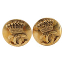 CHANEL COCO Mark Earring Metal Gold Tone CC Auth 193928V-2