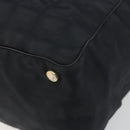 CHANEL New Travel Line Tote Bag Canvas Black Gold CC Auth 193956-15