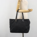 CHANEL New Travel Line Tote Bag Canvas Black Gold CC Auth 193956-22