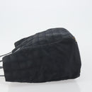 CHANEL New Travel Line Tote Bag Canvas Black Gold CC Auth 193956-4