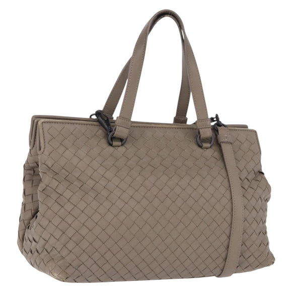 BOTTEGA VENETA INTRECCIATO Hand Bag Leather 2way Gray Auth 193957