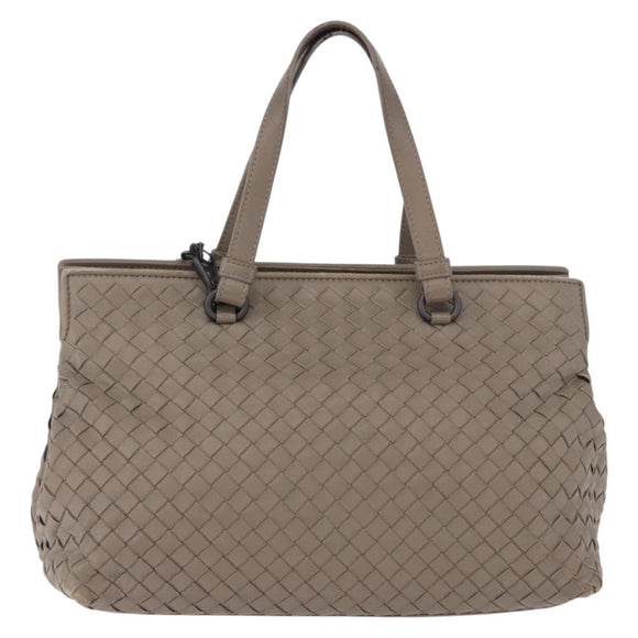BOTTEGA VENETA INTRECCIATO Hand Bag Leather 2way Gray Auth 193957
