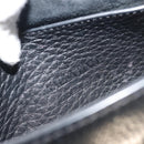 VALENTINO Studs Shoulder Bag Leather Black Gold Auth 193963A-10