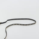 VALENTINO Studs Shoulder Bag Leather Black Gold Auth 193963A-8