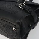 Salvatore Ferragamo Gancini Shoulder Bag Leather Black Silver Auth 193966A-9