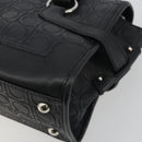 Salvatore Ferragamo Gancini Shoulder Bag Leather Black Silver Auth 193966A-15