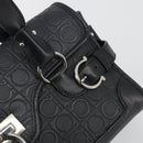 Salvatore Ferragamo Gancini Shoulder Bag Leather Black Silver Auth 193966A-17
