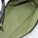 Salvatore Ferragamo Gancini Shoulder Bag Leather Black Silver Auth 193966A-11