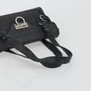 Salvatore Ferragamo Gancini Shoulder Bag Leather Black Silver Auth 193966A-7