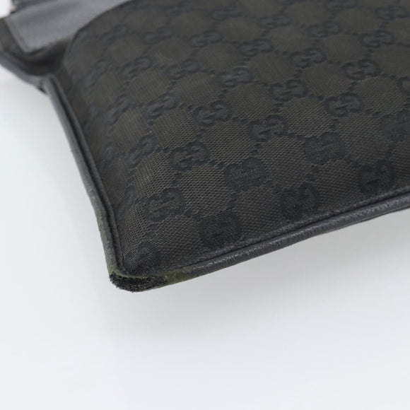 GUCCI GG Canvas Shoulder Bag Black Silver 27639 Auth 193967