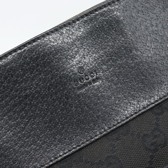 GUCCI GG Canvas Shoulder Bag Black Silver 27639 Auth 193967
