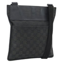 GUCCI GG Canvas Shoulder Bag Black Silver 27639 Auth 193967-1
