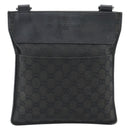 GUCCI GG Canvas Shoulder Bag Black Silver 27639 Auth 193967-2