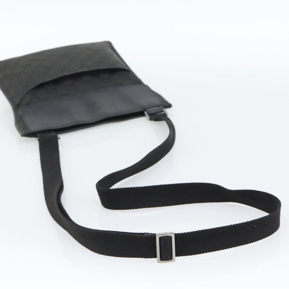 GUCCI GG Canvas Shoulder Bag Black Silver 27639 Auth 193967