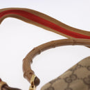 GUCCI GG Canvas Bamboo Sherry Line Bag 2way Beige Gold 001 4058 Auth 193968-8