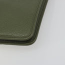 Christian Dior Chain Shoulder Bag Leather Green Gold Auth 193969-9