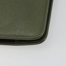 Christian Dior Chain Shoulder Bag Leather Green Gold Auth 193969-16