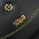 Christian Dior Chain Shoulder Bag Leather Green Gold Auth 193969-18