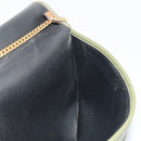 Christian Dior Chain Shoulder Bag Leather Green Gold Auth 193969-19