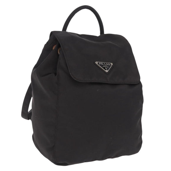 PRADA Backpack Nylon Black Silver Auth 193971