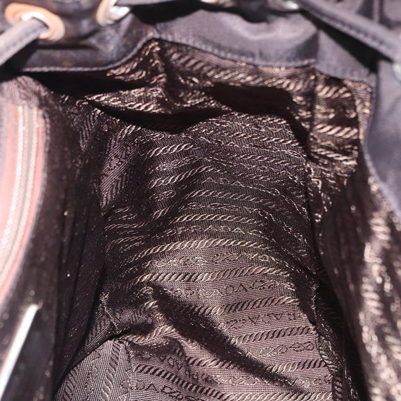 PRADA Backpack Nylon Black Silver Auth 193971