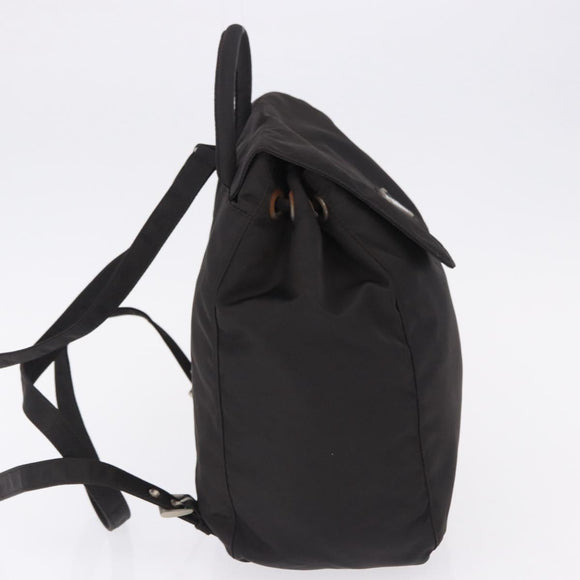 PRADA Backpack Nylon Black Silver Auth 193971