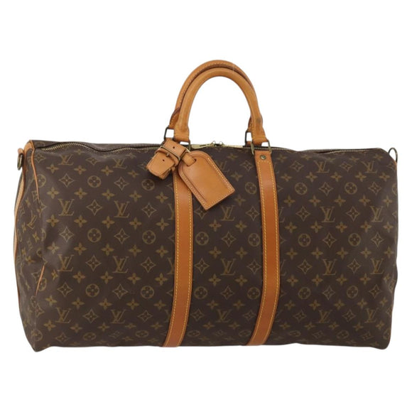 LOUIS VUITTON Monogram Keepall Bandouliere 55 Boston Bag M41414 LV Auth 193973