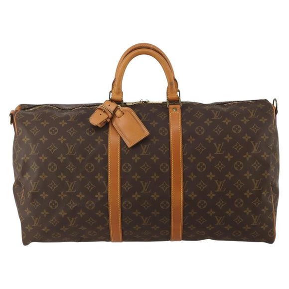 LOUIS VUITTON Monogram Keepall Bandouliere 55 Boston Bag M41414 LV Auth 193973