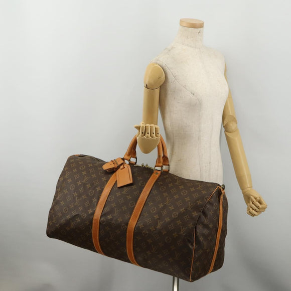 LOUIS VUITTON Monogram Keepall Bandouliere 55 Boston Bag M41414 LV Auth 193973